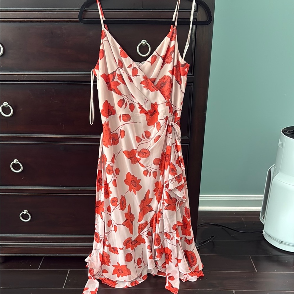 Floral Red and White Women's Dress
